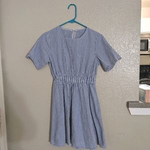 Blue and White Striped Dress